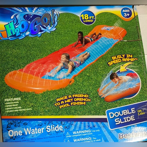 H20GO! 18’ Double Slip n Slide w/Drench Pad - Picture 1 of 4
